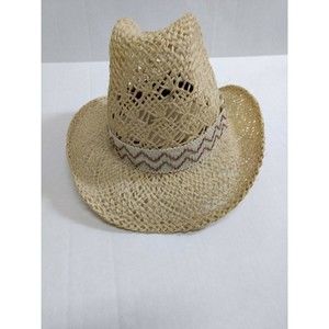 Vintage Bailey U-Rollit Rodeo Straw Cowboy Hat Size 7 Tall Beige